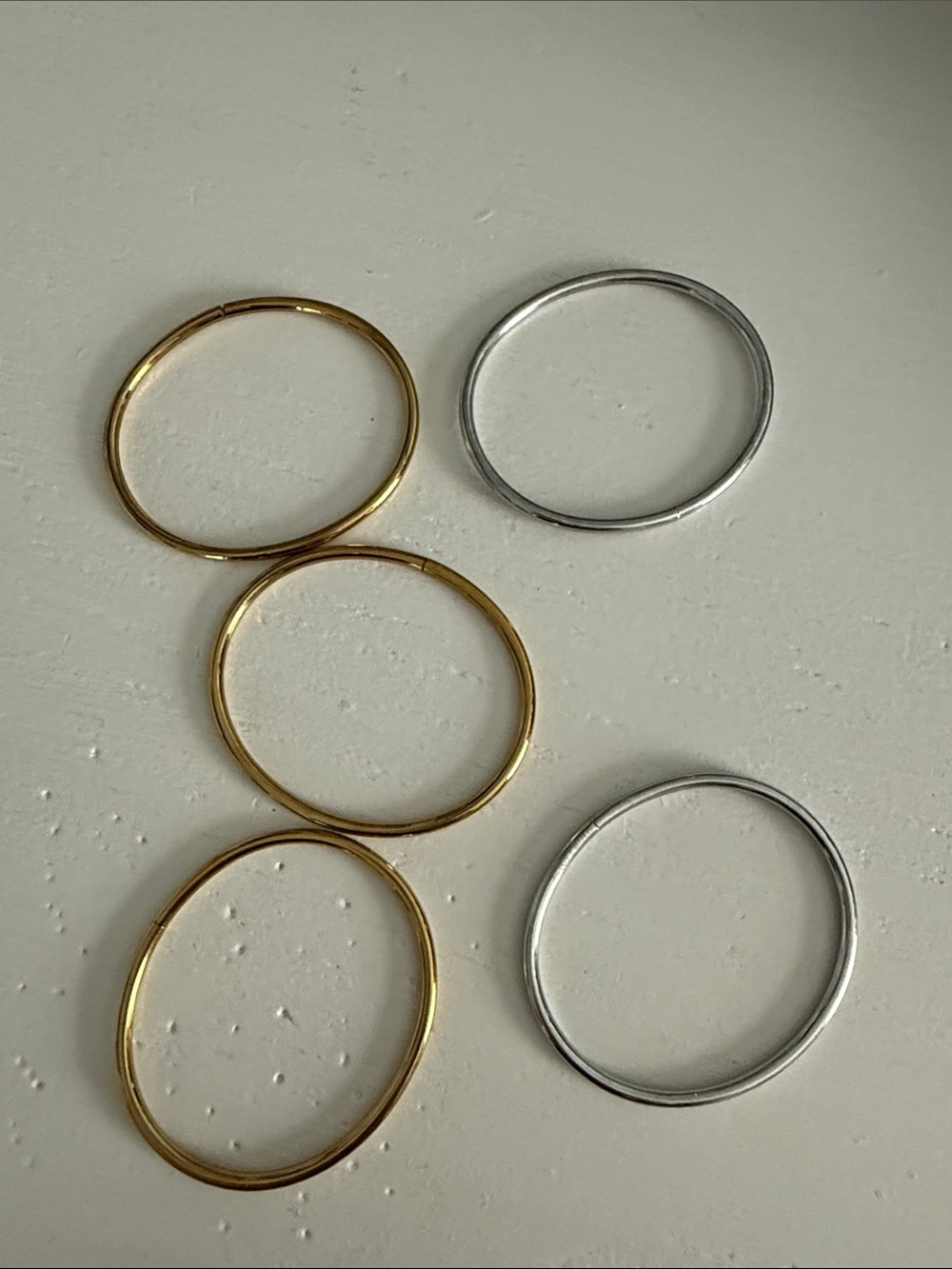 Jenny Bird Gold and Silver Thin Stackable Bangle Set
